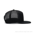 Custom Black Flat Bill Mesh Hat